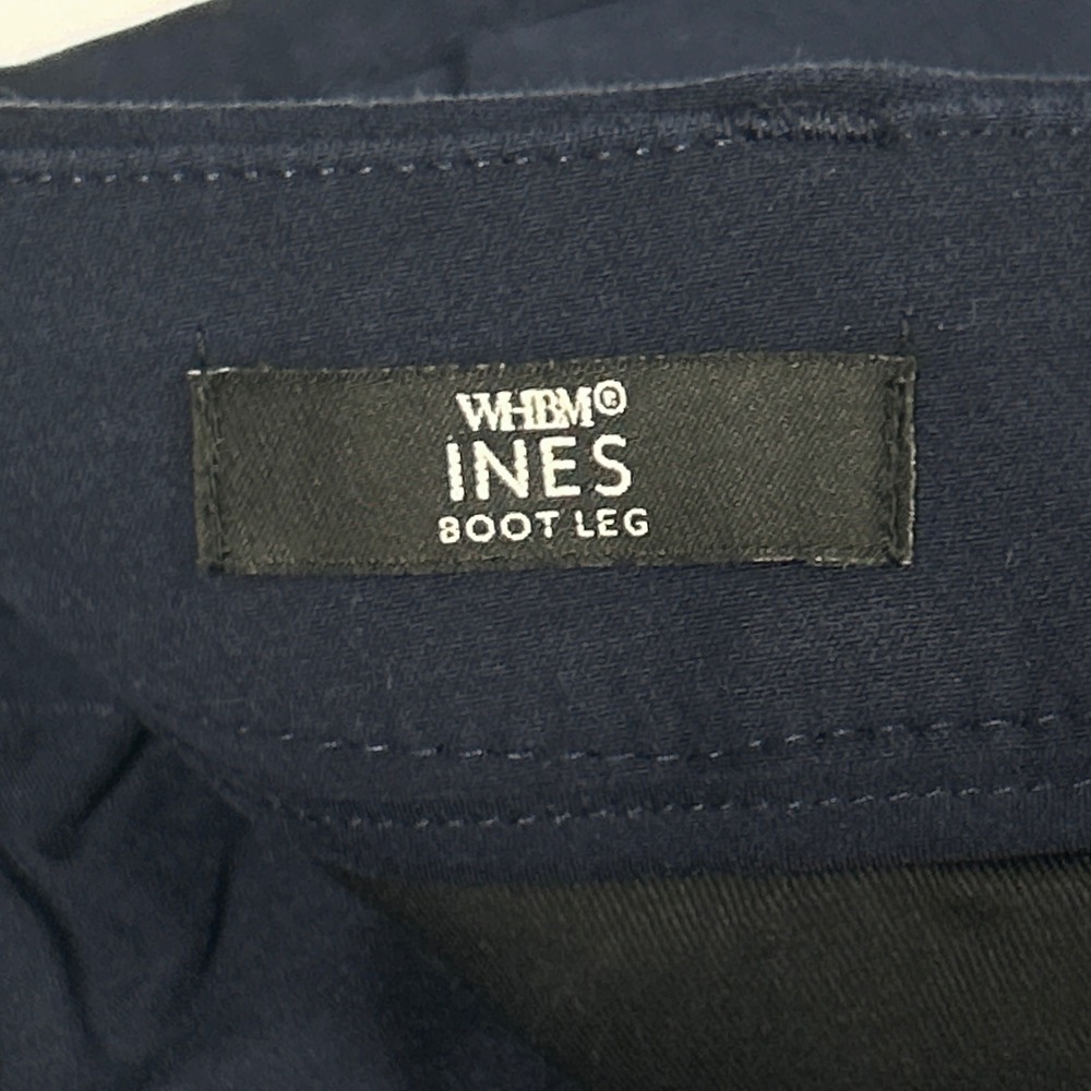 WHBM Dress Pants Womens 4L 4T Tall Ines Slim Bootcut Comfort Stretch Navy Blue - Picture 10 of 11
